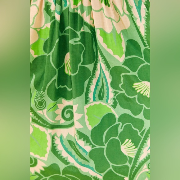 NWT FARM Rio Green Floral Midi Dress - Picture 5 of 6